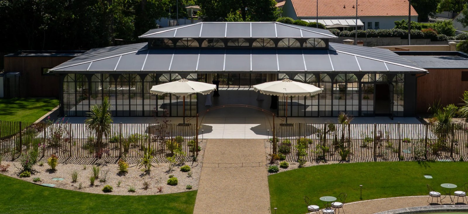 L'Orangerie vitrée du Château du Portereau, salle de réception de 200 m²