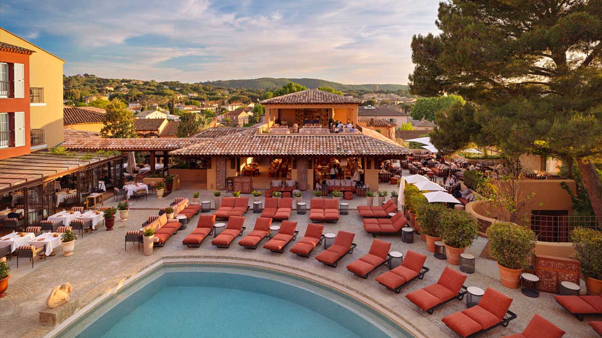 La plage privée du Byblos à Pampelonne